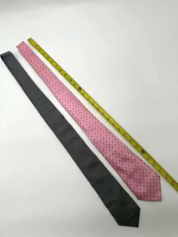 Lot of 4 Men’s Designer Neck Ties Van Heusen Barry Wang Pink Blue Gray