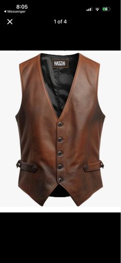 Leather Vintage Vests, Club Leather Vest for Mens, Cowboy Leather Vests Western style new size M