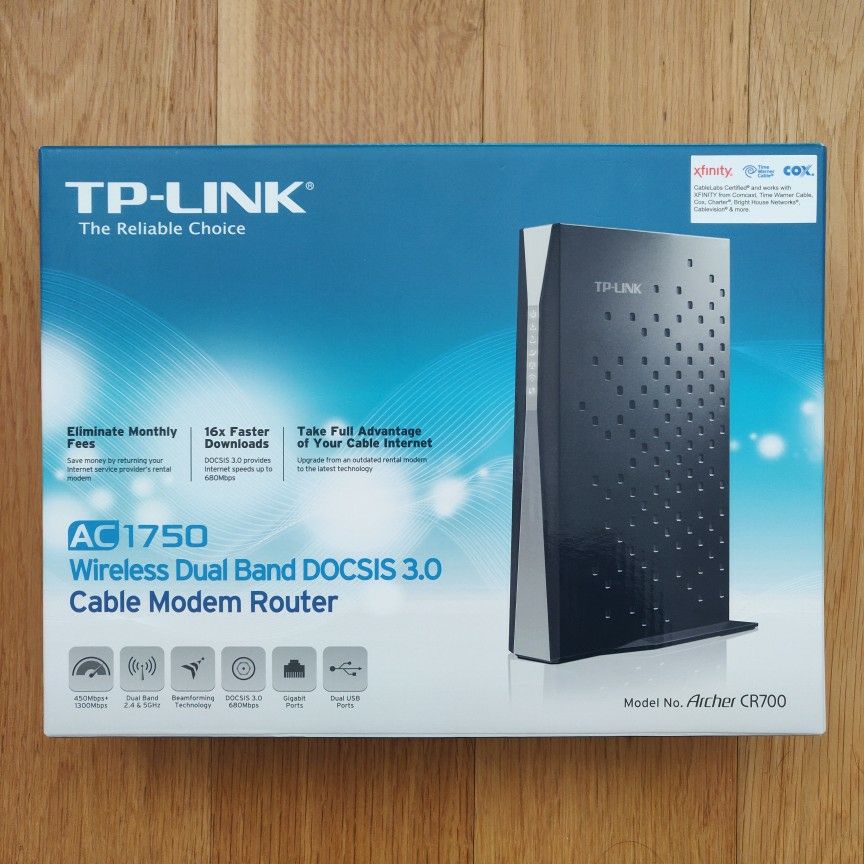 TP-Link Archer CR700, AC1750 wireless dual band DOCSIS 3.0 cable modem router