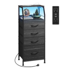 LED Nightstand With Charging Station