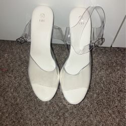 Size 5.5 Color Clear PVC High Heeled Sandals 