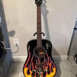 Bret Michaels Flame Guitar