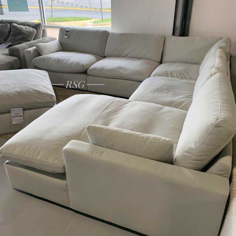 5 Piece Design Cloud Sectional Couch 🛋️ Stain And Liquid Resistant Luxury Down Filled Sectional 