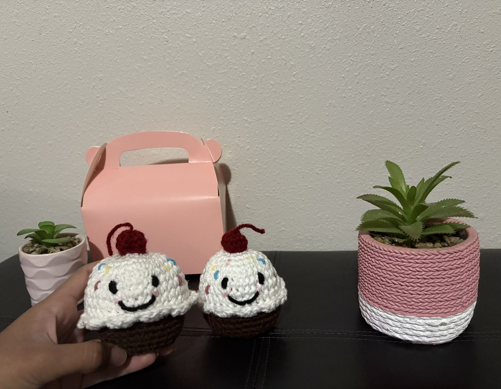 Handmade Crochet Chocolate Cupcakes