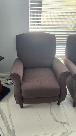 2 Brown Recliner Chairs