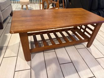 Wooden Coffee Table with Lower Shelf $25