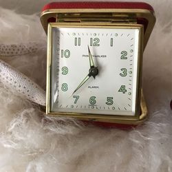 Vintage Phinney Walker Wind Up Travel Time Alarm Clock Made in Germany 