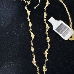 14k Gold Dolphin Anklet 