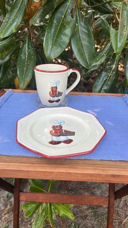 Gingerbread Chef Ceramic Mug and Plate Set