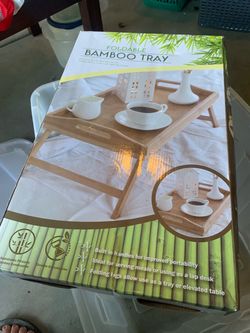 Foldable Bamboo Serving Tray with Legs