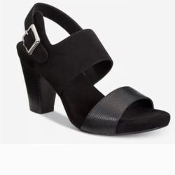 Giani Bernini F0115 Women’s Black Heels Size 6.5 — Used, Man-Made Upper, Round Toe, Block Heel


