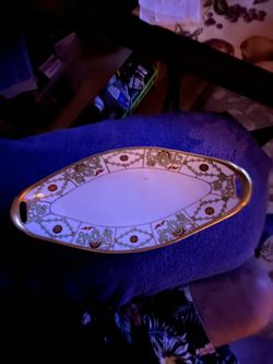 Antique Nippon Gold Glint Accent, Serving Dish