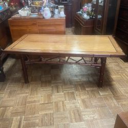 Large Rosewood Bamboo Style Coffee Table 60 By 31 By 20