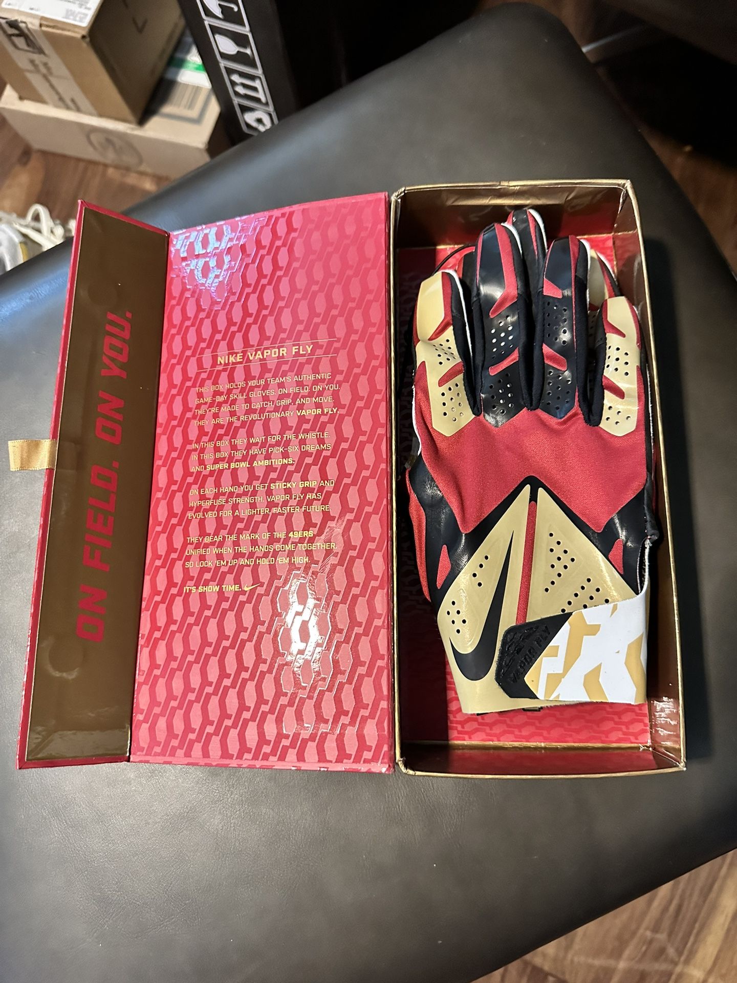 49ers Nike Vapor Fly On Field Gloves Team sports