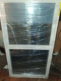30×64  white  vinyl single hung no nail finish window