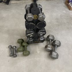 216 LB dumbbell bundle + rack