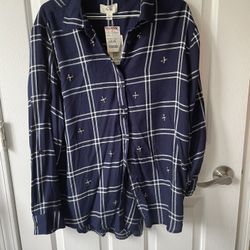 Shirt Navy Blue 1x With Tag