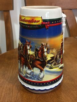 2002 Clydesdale Budweiser vintage beer stein mug