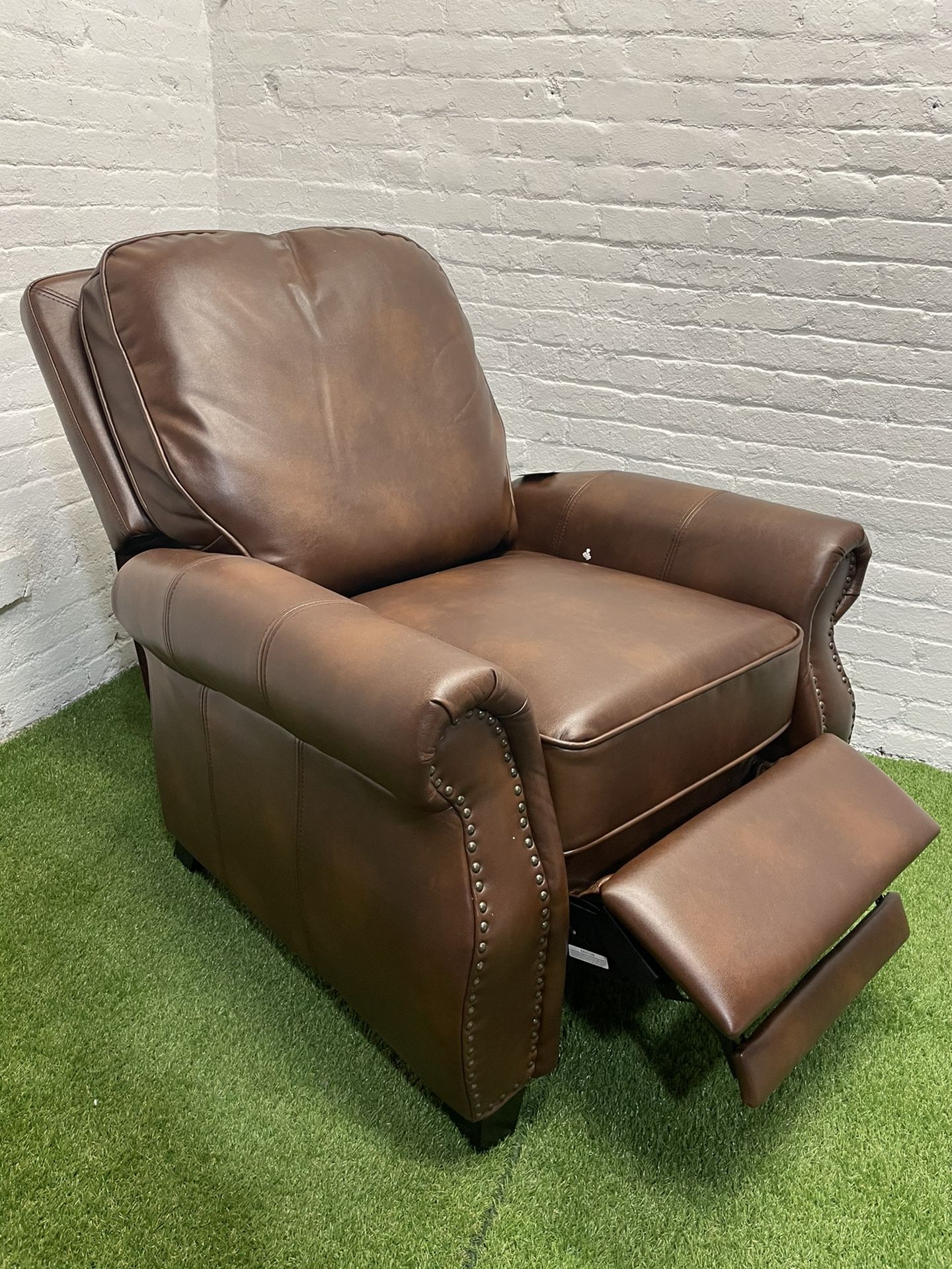 Torreon PU Leather Recliner Club Chair by Christopher Knight Home - Light brown