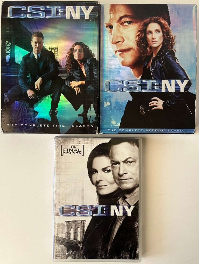 Lot of 3 CSI New York: The Complete 1, 2 & Final Season (DVD, Total 18-Disc Set)