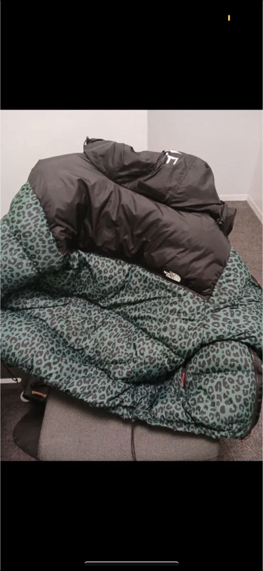 Supreme North Face Puffer Jacket Xl Green Print Real