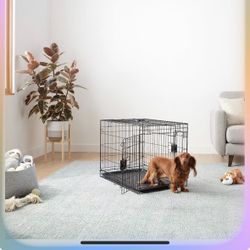 30 in 2 door metal dog crate with cover for free