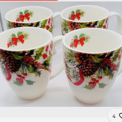 Princess House Marbella Winter Berry Coffee Mugs New