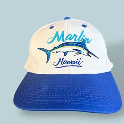 Vintage Marlin Hawaii Hat – Royal Blue & Cream