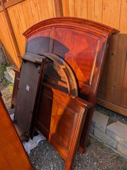 Solid wood queen bed frame, headboard and footboard