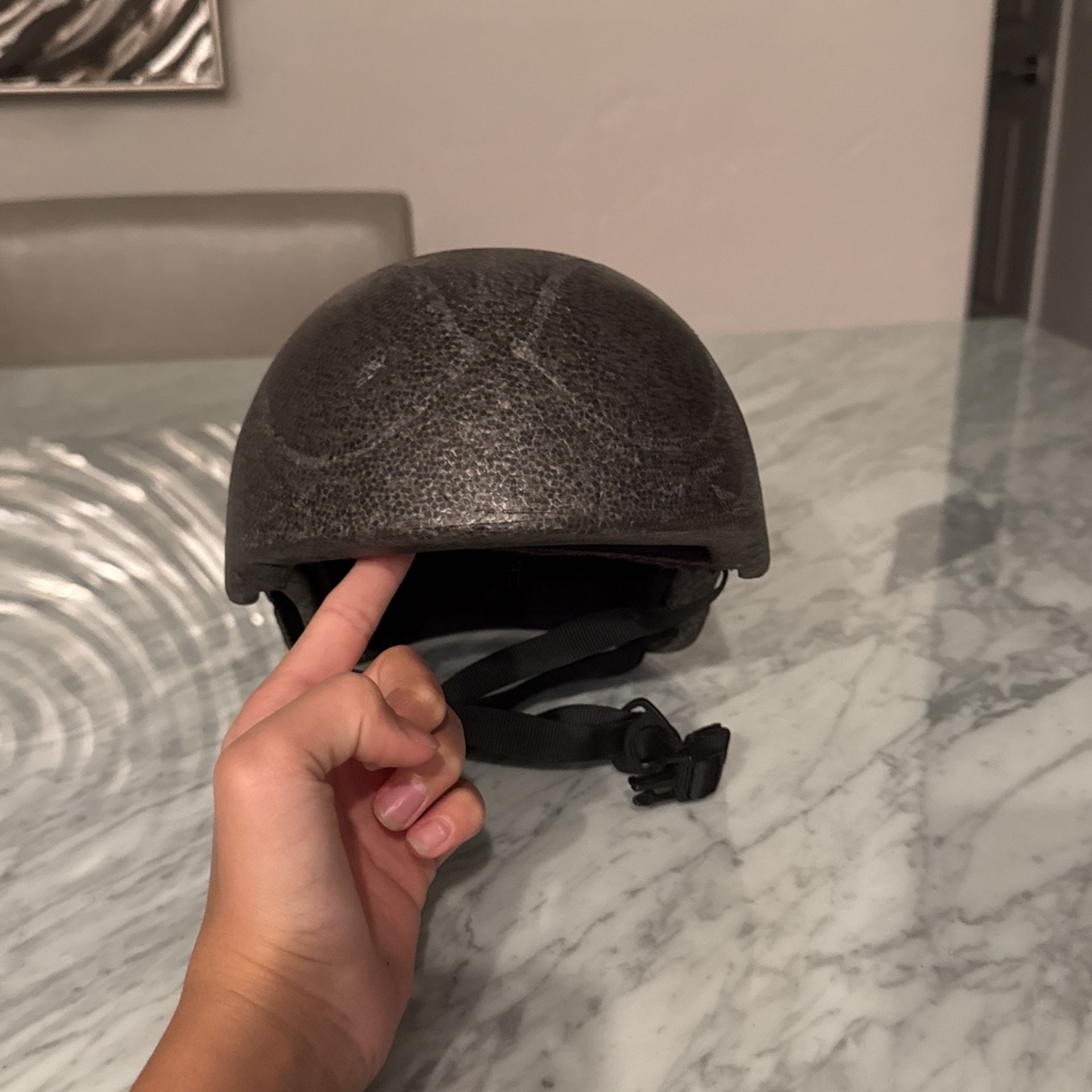 Simple Grey Hard Foam Bike Helmet With Padding