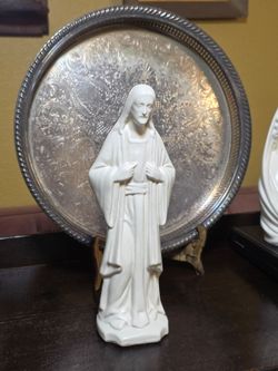 Vintage Mid-century Ceramic Jesus Christ Statue