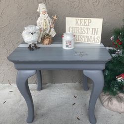Grey Side Table Solid wood 