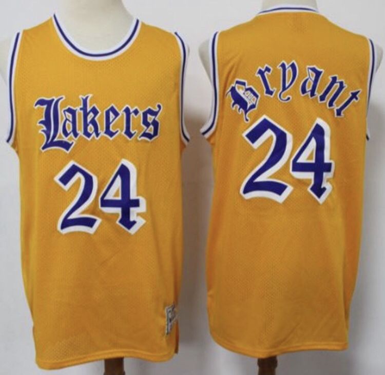 Lakers Kobe Bryant Old English Jersey 