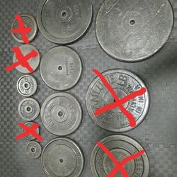 lot of assorted standard 1" hole weight plates