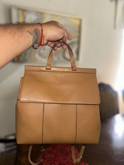 Tory Burch Block T Backpack in British Tan