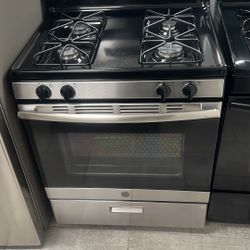 GE Gas Stove Four Burners Self Clean Stainless Steel