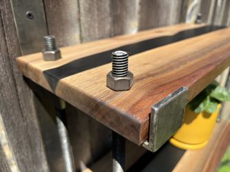 Black Walnut and Steel Shelves