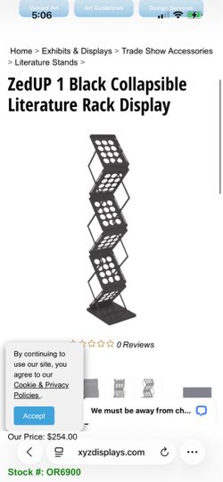 Zed-Up Portable 6-Pocket Display Stand – Carrying Bag Included