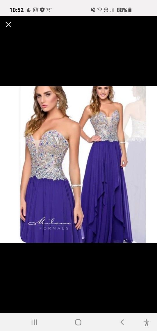 Milano Formals Purple Size 12 Wedding Prom Formal