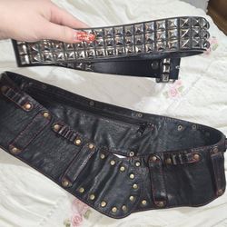 Hot topic emo studded belt and Mens vintage Utility work belt