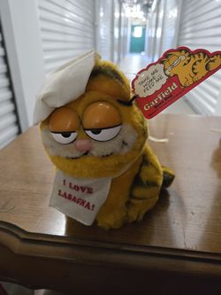 Vintage Garfield Bean Bag Chef Plush Soft Toy Dakin 80s