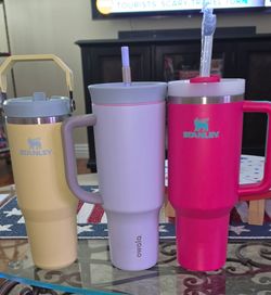 2 Stanley and 1 owala  tumblers