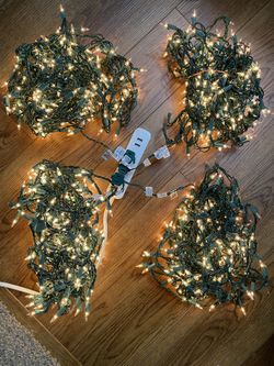Lots Of  4  (800  Lights) Total Clear Christmas Lights Preowned 