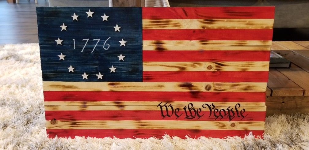 Heirloom Wooden American Flags!