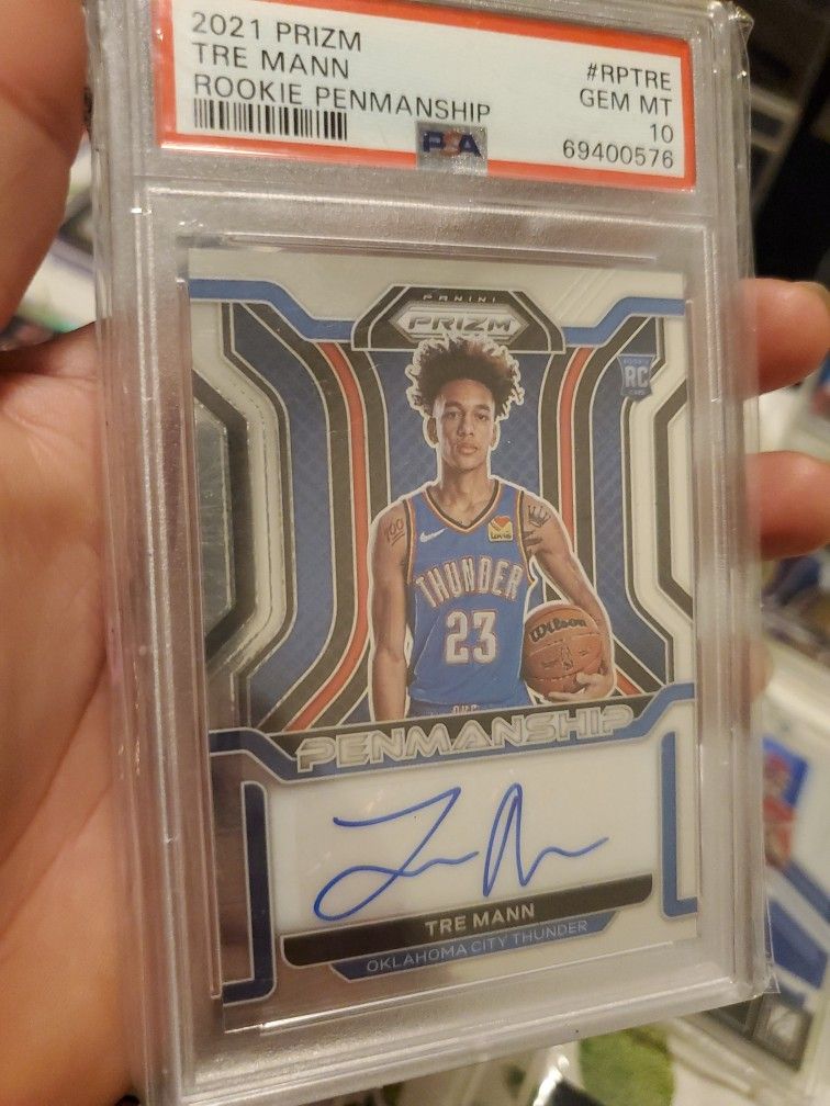 Tre Man Prizm Penmanship Rookie Auto Psa 10