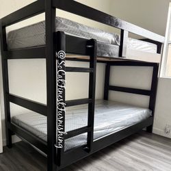 Twin Bunk Bed With Mattresses