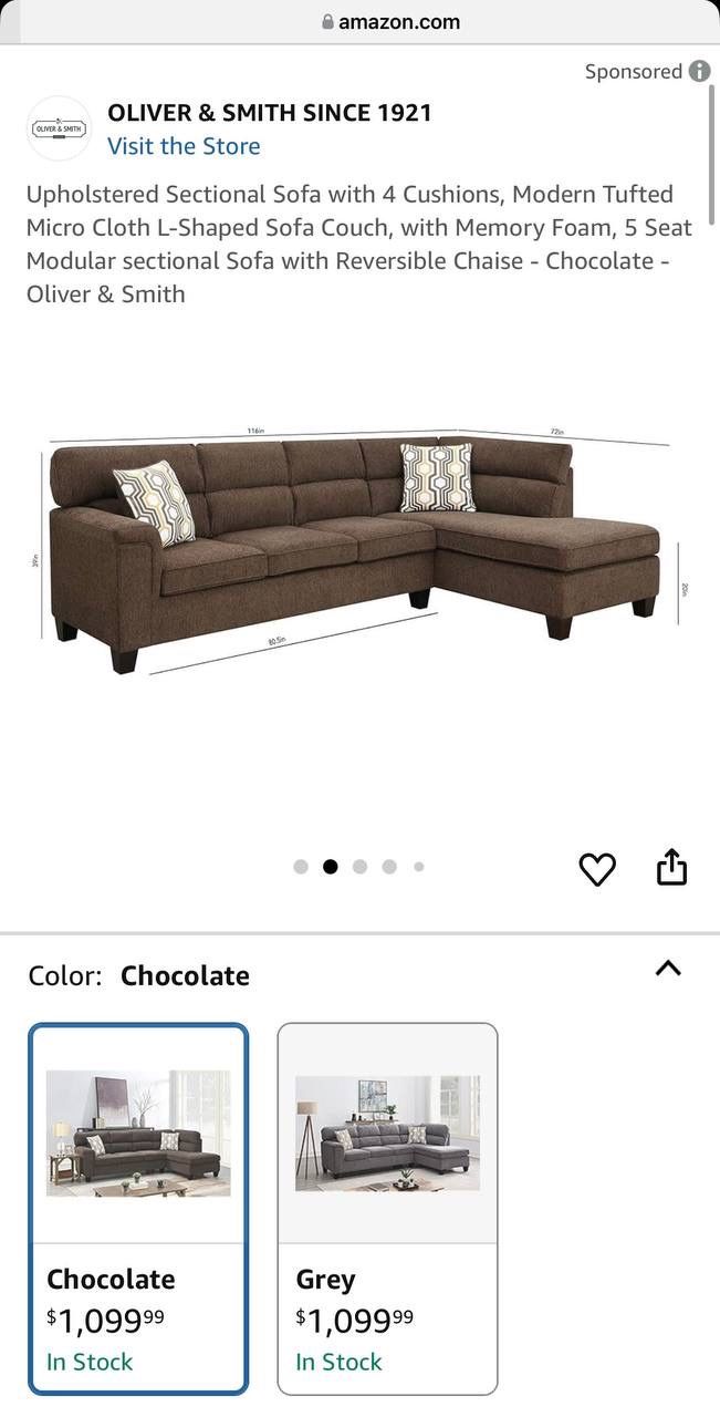 Couch (116/72/39 in)