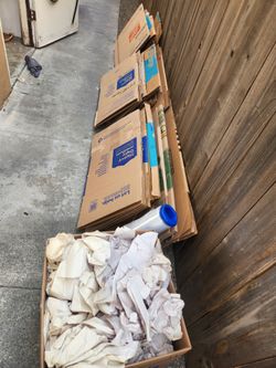 Large quality moving boxes. Comes with roll of shrink wrap and box of packing paper