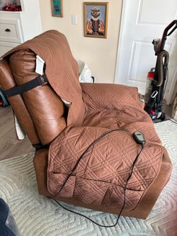 Free Brown Leather Power Recliner Chair