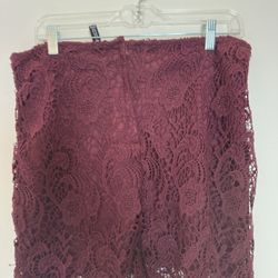 Women’s H&M Deep Red Lace Skirt